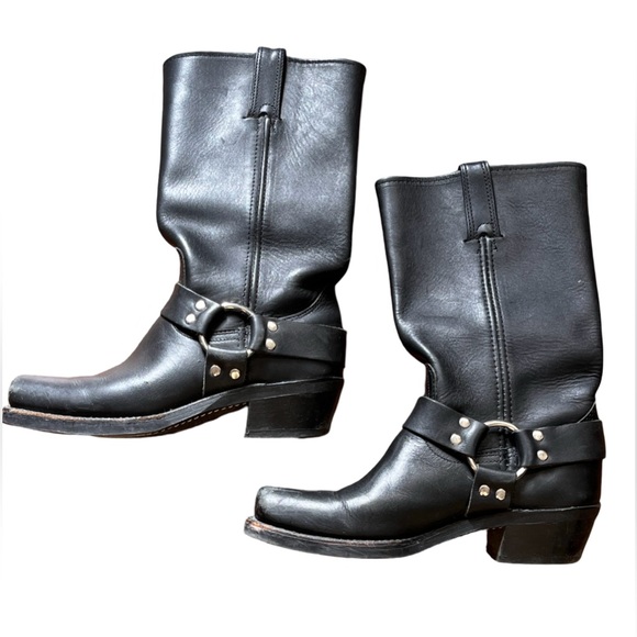 Black frye 12r harness boots womens size 7 - Picture 1 of 3